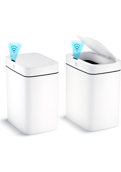 2 Paket Banyo Çöp Kovası Kapaklı, Akıllı Otomatik Temassız Çöp Kovası, Ince Hareket Sensörlü Su Geçirmez Çöp Kutusu (Yurt Dışından) fiyatları