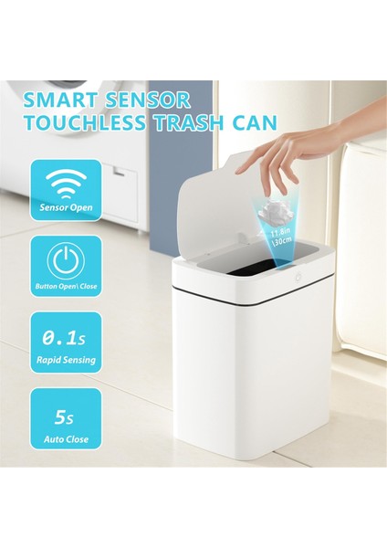 2 Paket Banyo Çöp Kovası Kapaklı, Akıllı Otomatik Temassız Çöp Kovası, Ince Hareket Sensörlü Su Geçirmez Çöp Kutusu (Yurt Dışından) modelleri