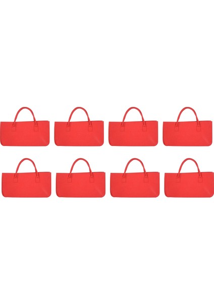 8x Keçe Çanta, Keçe Saklama Çantası Büyük Kapasiteli Günlük Alışveriş Çantası - Kırmızı (Yurt Dışından)