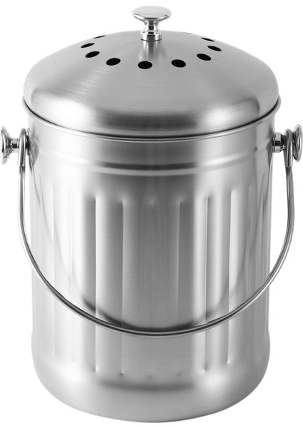 Kompost Kutusu, Ev Mutfağı Için Soyma Kovası, Mutfak Yemek Atıkları Için Kokusuz Kompost Kovası, Saplı ve 2 Kömür Filtreli, 5 Litre, Kolay Temizlenir (Yurt Dışından)
