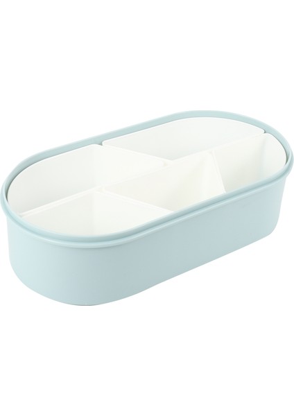 Meyveler Kuruyemişler Kapaklı Tabak Contası Çıkarılabilir Çok Parçalı Alt Izgara Plastik Tepsi Şeker Çerezlik Kase Tatlı Servis Tabağı-Mavi (Yurt Dışından) fırsatları
