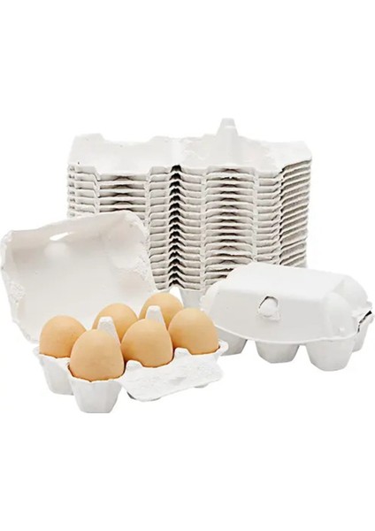 50 Adet Kağıt Yumurta Kartonları Tavuk Yumurtası Hamuru Fiber Tutucu Toplu 6 Adet Yumurta Tutar Çiftlik Pazarı Seyahat (Yurt Dışından)