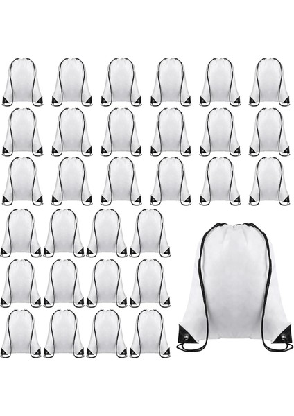 30 Adet Boş Süblimasyon Ipli Çanta Ipli Sırt Çantası Toplu Isı Basın Süblimasyon Çanta Yeniden Kullanılabilir Cinch Çanta Sackpack (Yurt Dışından)