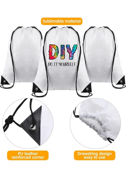 30 Adet Boş Süblimasyon Ipli Çanta Ipli Sırt Çantası Toplu Isı Basın Süblimasyon Çanta Yeniden Kullanılabilir Cinch Çanta Sackpack (Yurt Dışından) modelleri