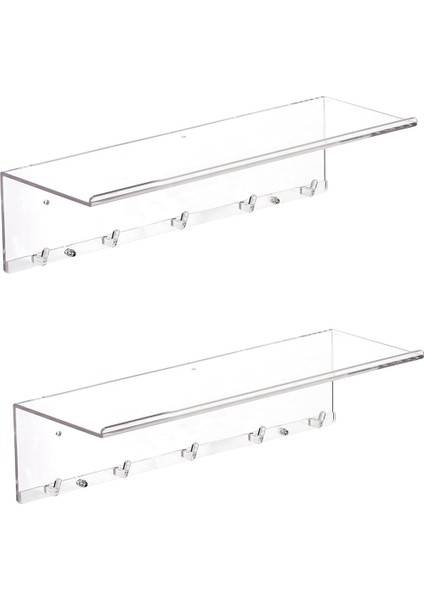 Temizle Yüzer Raflar Ekran Led, Çıkarılabilir Havlu Kancaları ile 2 Pcs Dekoratif Duvar Depolama Rafları, (Yurt Dışından)