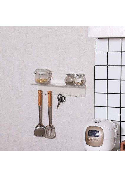 Temizle Yüzer Raflar Ekran Led, Çıkarılabilir Havlu Kancaları ile 2 Pcs Dekoratif Duvar Depolama Rafları, (Yurt Dışından)