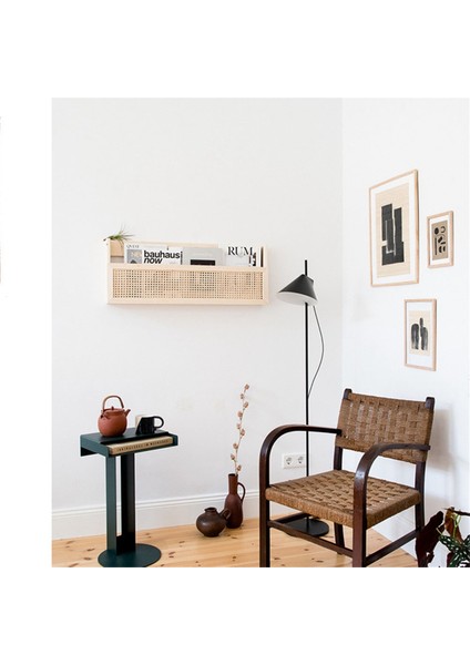 Ahşap Dergi Duvar Rafı Rattan Dosya Tutucu ile Asılı Dosya Rattan Kitaplık Ahşap Posta Organizatör Oturma Ofis Için, (Yurt Dışından)