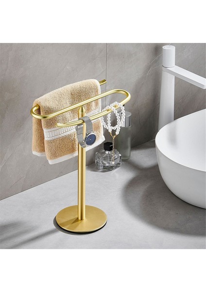 Altın El Havlusu Tutucu Standı Serbest Ayaklı Havlu Askısı Paslanmaz Çelik Havlu Bar Raf Standı Kule Bar Banyo Vanity Için (Yurt Dışından)