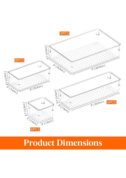 25 Adet Çekmece Organizatör Seti Şeffaf Plastik Masa Çekmece Düzenleyiciler Tepsiler Dresser Eşya Kutuları Makyaj Için Ayırma Kutusu, (Yurt Dışından) fiyatları
