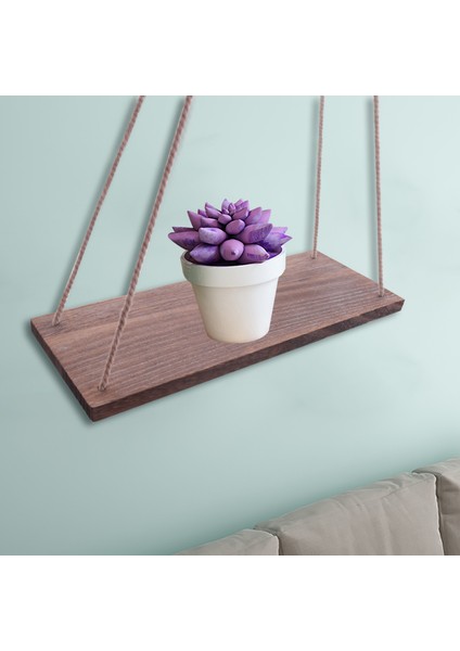 2 Adet Ahşap Asma Raf, Duvara Asma Raf Takımı, Pamuk Halatlı Üç Köşeli Raflar, Asma Salıncak Raflar(Ahşap Kahverengi), (Yurt Dışından) fiyatları