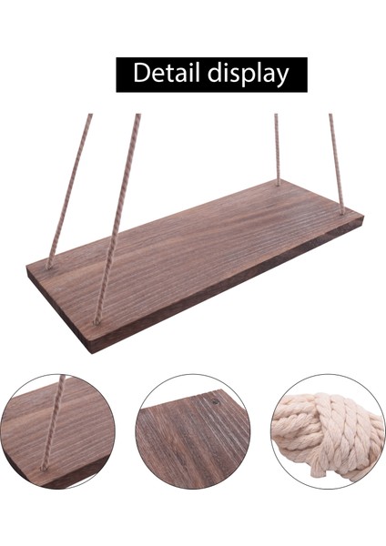 2 Adet Ahşap Asma Raf, Duvara Asma Raf Takımı, Pamuk Halatlı Üç Köşeli Raflar, Asma Salıncak Raflar(Ahşap Kahverengi), (Yurt Dışından) indirimleri