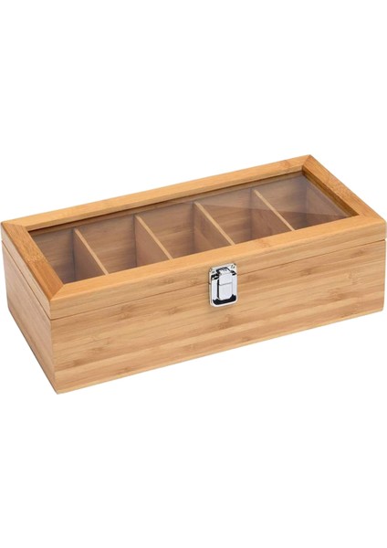 Çok Fonksiyonlu Bambu Sistemi Çay Poşeti Takı Organizatör Saklama Kutusu 5 Bölme Çay Kutusu Organizatör Şeker Konteyner, (Yurt Dışından)