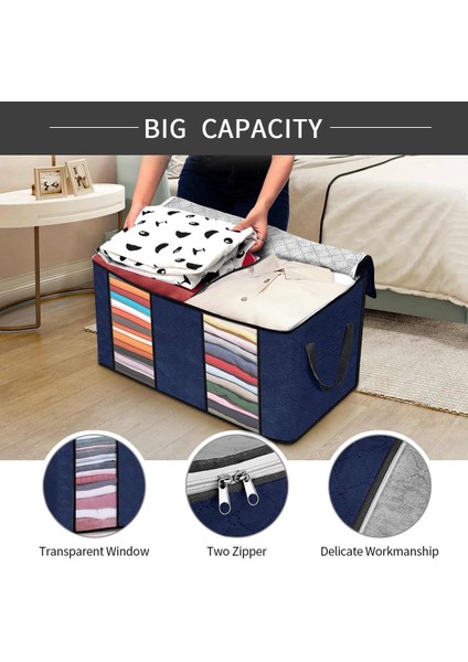 3 Adet Dokunmamış Kumaş Dolap Organizatör Katlanabilir Giysi Saklama Çantası Taşınabilir Yatak Odası Yorgan Battaniye Toz Geçirmez Organizatörler-4, (Yurt Dışından) fırsatları