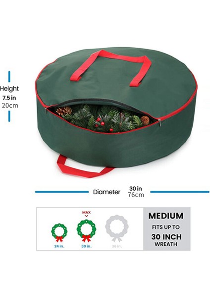 Noel Ağacı Çantası Oxford Kumaş Katlanabilir Noel Dekorasyon Saklama Çantası Noel Eşyalarını Saklamak Için Kırmızı, (Yurt Dışından)