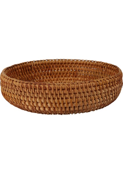 3x El Yapımı Sonbahar Rattan Dokuma Yuvarlak Depolama Sepeti Meyve Tabağı Rattan Ekmek Sepeti Mutfak Gıda Mini Konteyner (Yurt Dışından)