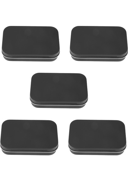 5 Adet 95X60X21MM Siyah Teneke Kutu Siyah Metal Kutu Mat Şeker Kutusu Küçük Kutu (Yurt Dışından)
