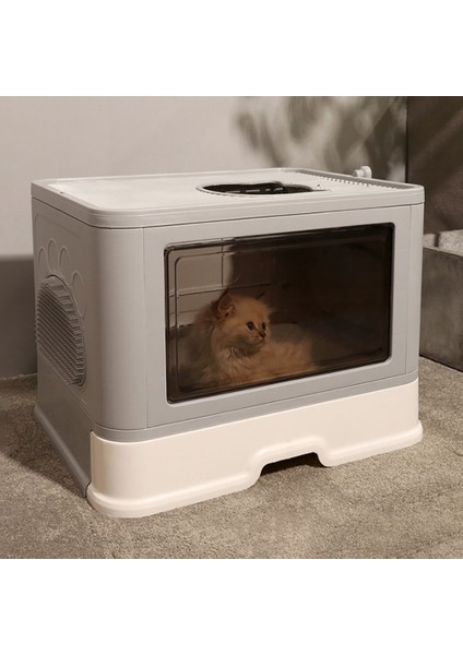 Katlanabilir Kedi Tuvaleti Kapalı Kapaklı Kedi Tuvaleti Üstten Giriş Üstten Çıkış Kedi Tuvaleti Kolay Temizlenen Tepsili Kedi Lazımlığı A (Yurt Dışından)