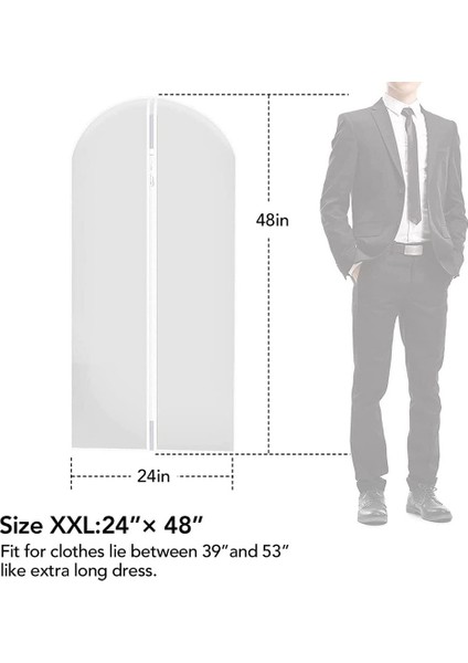 Askılı Giysi Çantaları Hafif Takım Elbise Çantaları, Asılı Giysiler Için Giysi Çantaları, Giysi Örtüsü 24 x 48 Inç / 8 Parça (Yurt Dışından) fırsatları
