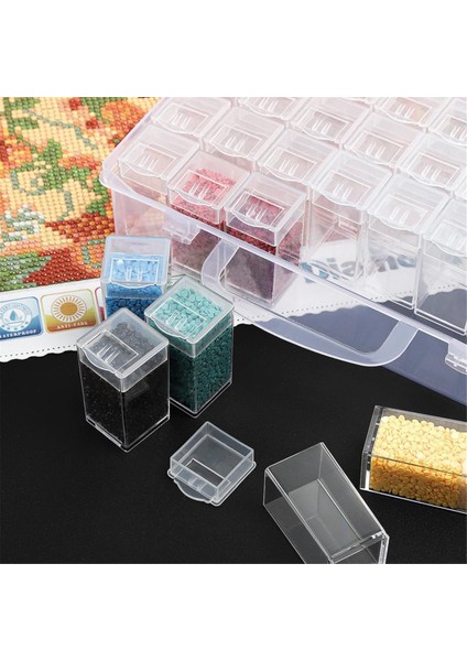 32 Izgaralar Elmas Boyama Matkap Saklama Kapları, Elmas Organizatör Vaka Nakış Boncuk Saklama Kutusu Etiketli (Yurt Dışından) fırsatları
