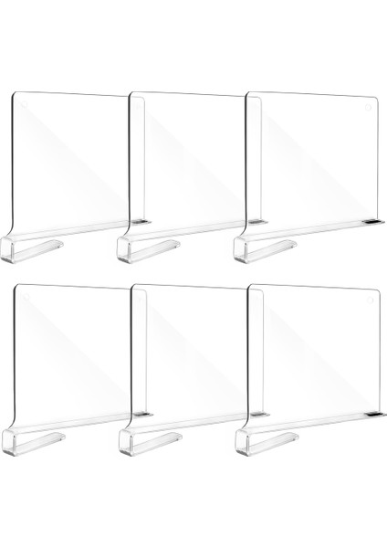 Organizasyon Dolapları Için 6 Adet Şeffaf Akrilik Raf Bölücüler Yatak Odası Ofis Rafları Için Raf ve Dolap Ayırıcı (Yurt Dışından)
