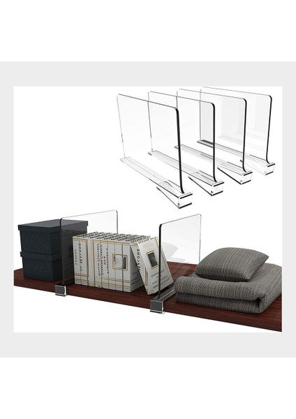 Organizasyon Dolapları Için 6 Adet Şeffaf Akrilik Raf Bölücüler Yatak Odası Ofis Rafları Için Raf ve Dolap Ayırıcı (Yurt Dışından) indirimleri