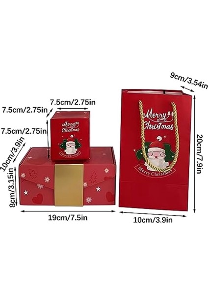Kırmızı Sürpriz Hediye Kutusu Mutlu Noeller Para ve Doğum Günü Için Sürpriz Hediye Kutuları Açılır Hediye Kutusu (12 Kutu Set) (Yurt Dışından)