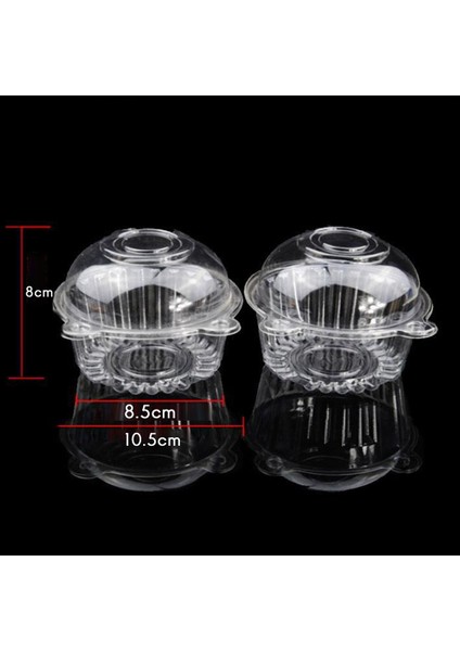 100 Parça Şeffaf Plastik Tek Cupcake Kek Kutusu Muffin Kubbe Tutucu Kutusu (Yurt Dışından)