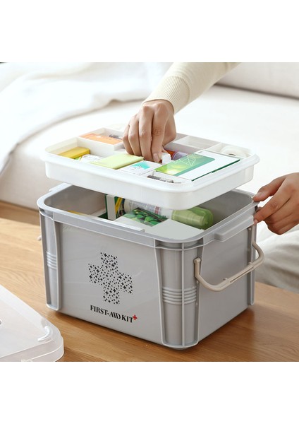 Plastik Kutu Saklama Kabı Çok Katmanlı Ilaç Kutusu Nordic Ev Düzenleme Kutuları (S Gri) (Yurt Dışından)