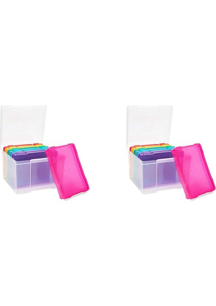 2 Adet 5x7 Inç Fotoğraf Kılıfları ve Şeffaf Zanaat Kaleci Toka Tasarımı ile 12 Iç Kasa Plastik Saklama Kabı Kutusu A (Yurt Dışından)