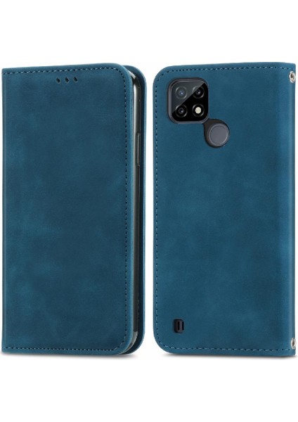 Realme C21 Kordon Deri Çanta Cüzdan Basit Iş Fermuar Için Kılıf (Yurt Dışından) indirimleri