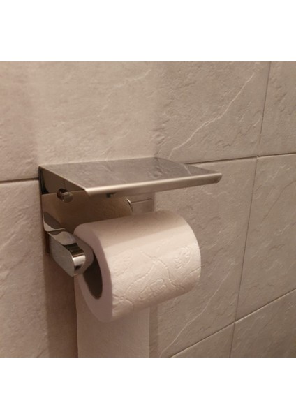 Telefon Raflı 304 Paslanmaz Çelik Tuvalet Kağıdı Tutucusu, Banyo Doku Tutucusu Tuvalet Kağıdı Rulo Tutucusu, (Yurt Dışından)