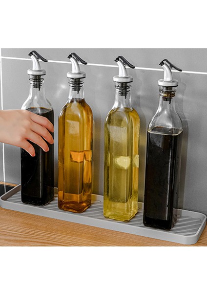 Silikon Düzenleyici Tepsi, Mutfak Lavabo Için Sabun ve Süngerlik, Banyo - Sabunluk Saklama Tepsisi (Koyu Gri), (Yurt Dışından)