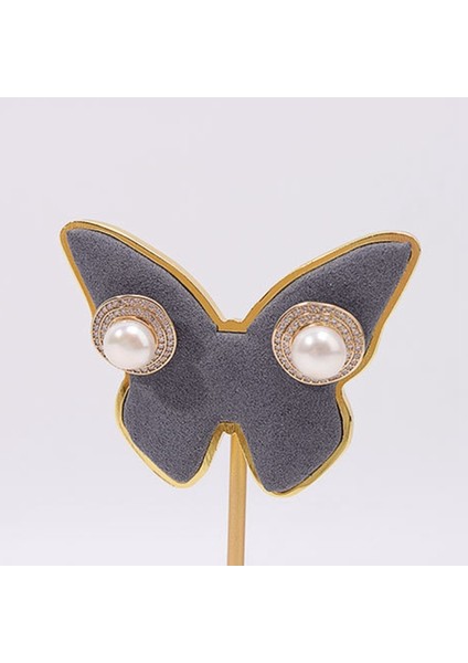 Moda Küpe Ekran Standı Metal Kelebek Küpe Standı Tutucu Raf Takı Vitrin Rafı Küpe Braketi-B (Yurt Dışından) indirimleri