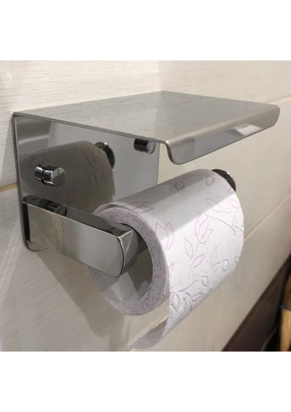 Telefon Raflı 304 Paslanmaz Çelik Tuvalet Kağıdı Tutucusu, Banyo Doku Tutucusu Tuvalet Kağıdı Rulo Tutucusu, (Yurt Dışından)