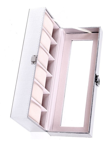 6 Izgaralar Izle Saklama Kutusu Kadınlar Için Özel Durum Kadın Kız Saatler Dekoratif Organizatör Moda Hediye 6 Yuvaları Gümüş (Yurt Dışından) fiyatları