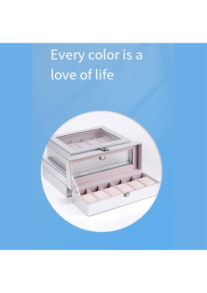 6 Izgaralar Izle Saklama Kutusu Kadınlar Için Özel Durum Kadın Kız Saatler Dekoratif Organizatör Moda Hediye 6 Yuvaları Gümüş (Yurt Dışından) fırsatları