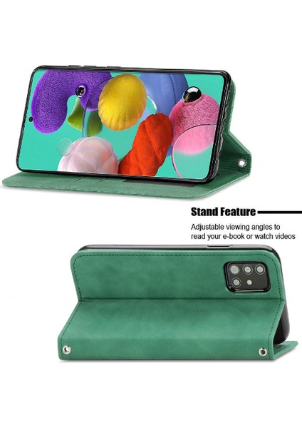 Samsung A51 5g Basit Iş Deri Kılıf Darbeye Çevir (Yurt Dışından)