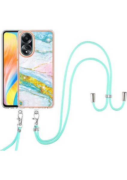 Oppo A58 4g Mermer Tampon Anti-Çizik Yumuşak Crossbody Kordon Için Kılıf (Yurt Dışından)
