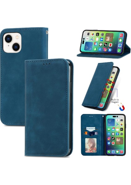 Apple iPhone 14 Için Kılıf Kapak Kapak Cüzdan Kılıf Darbeye Basit (Yurt Dışından)