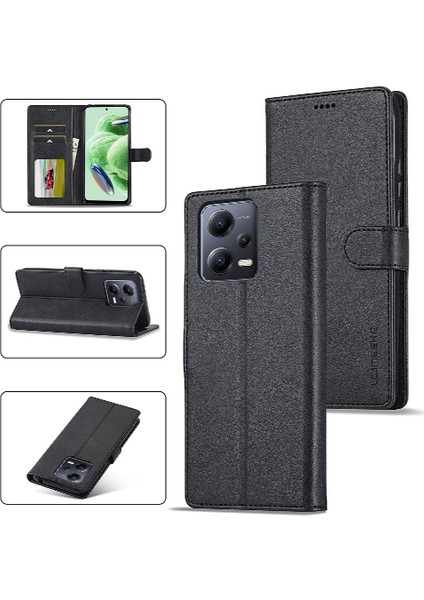 Tutucu Kart Yuvaları ile Xiaomi Poco X5 Için Kılıf Cüzdan Buzağı Doku Flip (Yurt Dışından)