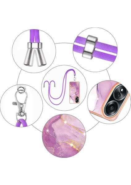 Oppo A58 4g Mermer Tampon Anti-Çizik Yumuşak Crossbody Kordon Için Kılıf (Yurt Dışından) indirimleri