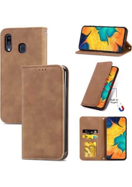 Samsung A20/A30 Flip Kapak Kılıf Darbeye Cüzdan (Yurt Dışından)