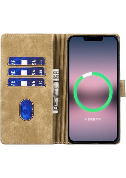 Apple iPhone 13 Için Kılıf Mini Kabartmalı Sevimli Kedi Cüzdan Kılıf Flip Folio Kart (Yurt Dışından)