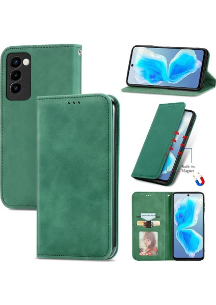 Tecno Camon 18 Deri Kılıf Fermuar Cüzdan Kordon Basit (Yurt Dışından)