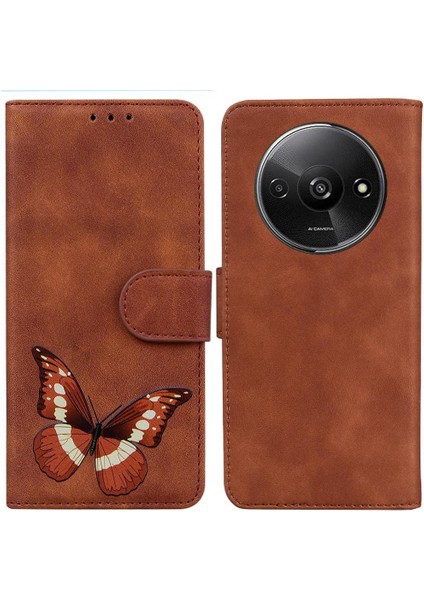 Xiaomi Redmi A3 Flip Folio Kapak Renk Baskılı Kelebek Cüzdan (Yurt Dışından)