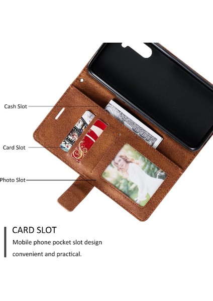 Realme 6 Kart Tutucu Için Kickstand Cüzdan Flip Folio Manyetik Pu (Yurt Dışından) fırsatları
