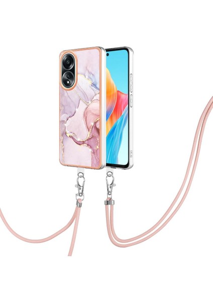 Oppo A58 4g Mermer Tampon Anti-Çizik Yumuşak Crossbody Kordon Için Kılıf (Yurt Dışından)