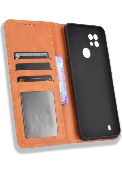 Realme C21 Manyetik Kapatma Cüzdan Pu Deri Için Kılıf (Yurt Dışından) modelleri