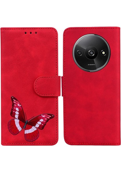 Xiaomi Redmi A3 Flip Folio Kapak Renk Baskılı Kelebek Cüzdan (Yurt Dışından)