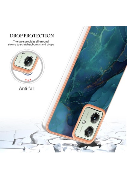 Motorola Moto G54 Darbeye Dayanıklı Mermer Silikon Tampon Tpu ile Uyumlu (Yurt Dışından) modelleri